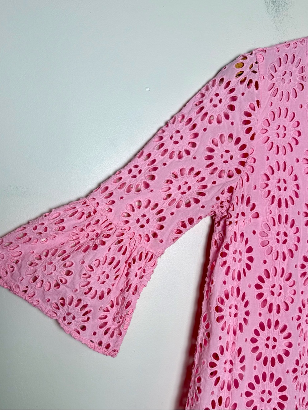 Lilly Pulitzer Bekah Eyelet Tunic Dress Peony Pink 3/4 Sleeve M - Picture 10 of 16
